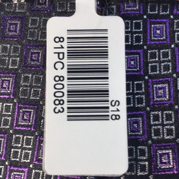 Joseph Abboud- purple square with small black squares pattern tie. 100% silk - Picture 7 of 12